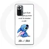 Image de Coque pour Xiaomi Redmi Note 10 Pro Lilo et Stitch Ohana Citation Blanc Maniacase