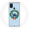 Image de Coque pour Samsung Galaxy A21s Stitch neige joyeux Noël bleu Maniacase