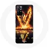Image de Coque pour Xiaomi Redmi Note 11s 5G Vikings Série Saison 6 logo V Epée de Feu Fond Noir Maniacase