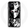 Image de Coque pour Iphone 11 Pro Sangoku Naruto Luffy one piece Dragon Ball Z fond noir et blanc anime manga Maniacase