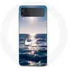 Image de Coque Samsung Galaxy Z Flip3 nike logo blanc mer solei