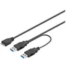 Image de PremiumCord dual power - Câble d'alimentation / USB - Micro-USB de type B (M) pour USB type A, USB de type A (alimentation uniquement) (M) - 30 cm - noir