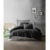 Image de Parure De Lit - 1 Housse De Couette 220 X 240 Cm + 2 Taies D'oreiller 60 X 60 Cm - 100% Coton Renforcé - Noir