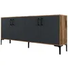 Image de Buffet en bois "Kiev" - 180 x 35 x 78 cm - Gris anthracite