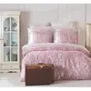 Image de Parure De Lit - 1 Housse De Couette 220 X 240 Cm + 2 Taies D'oreiller 60 X 60 Cm - 100% Coton Renforcé - Rose