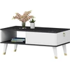 Image de Habitat et jardin Table basse en bois "Delux" - 90 x 45 x 42 cm - Noir, Blanc