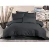 Image de Parure De Lit - 1 Housse De Couette 220x240 Cm + 2 Taies D'oreiller 60x60 Cm - 80% Coton, 20% Polyester - Anthracite