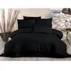 Image de Parure De Lit - 1 Housse De Couette 220 X 240 Cm + 2 Taies D'oreiller 60 X 60 Cm - 80% Coton, 20% Polyester - Noir