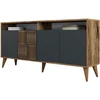 Image de Habitat et jardin Console en bois "Milan" - 35 x 160 x 78 cm - Noyer, Anthracite