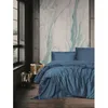 Image de Parure De Lit - 1 Housse De Couette 220 X 240 Cm + 2 Taies D'oreiller 60 X 60 Cm - SatinÃ© 100% Coton - Bleu