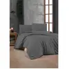 Image de Parure De Lit - 1 Housse De Couette 220 X 240 Cm + 2 Taies D'oreiller 60 X 60 Cm - 100% Coton Renforcé - Anthracite