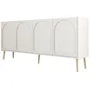Image de Console en bois "Lyon" - 35 x 180 x 80 cm - CrÃ¨me, Or