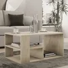 Image de Table basse avec Ã©tagÃ¨res dÃ©cor travertin L80 cm