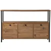 Image de BUFFET / CONSOLE - SOLACE - 3 PORTES - 120 X 77 X 30 CM - PIN ATLANTIQUE / NOIR