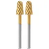 Image de Lot de 2 fraises Ã  sculpter en acier bout rond Dremel Max 117 pour bois/d'autres matÃ©riaux