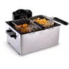 Image de alpina Friteuse Huile 5 Litres Friteuse Double avec 3 Paniers Ã  Friture, 1x Grand et 2x Petit - Friteuse Grande CapacitÃ© jusqu'Ã  190 Â°C - Friteuse avec 2000W - Friteuse Inox