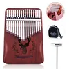 Image de Kalimba Pouce Piano 17 Touches Avec Acajou En Bois Avec Sac Marteau Et Livre De Musique Parfait Pour Debutants Enfants