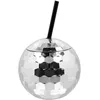 Image de GOBELET BOULE DISCO AVEC PAILLE 650ML ARGENT