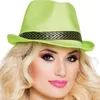 Image de borsalino funky vert fluo adulte - 01397