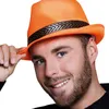Image de borsalino funky orange fluo adulte - 01399