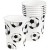 Image de 10 GOBELETS CARTON FOOTBALL VINTAGE 21CL BLANC