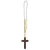 Image de collier croix de prêtre luxe en bois