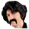 Image de perruque chuck moustache noir homme - 86346
