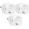 Image de Alecto Prise intelligente Wi-Fi avec moniteur de consommation d?énergie, 16A, 3680W, pack de 3 Alecto SMART-PLUG20 TRIPLE Blanc
