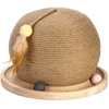 Image de Ø29.5xh22cm Designed by Lotte Balle à griffer en bois avec circuit à billes pour chat