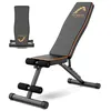 Image de Banc de Musculation BIGZZIA, Banc d'entraînement incliné Pliable Multifonction, dossier réglable en 7 positions, Avec cordon de serrage
