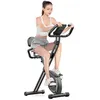 Image de Vélo d'appartement Pliable Dossier BIGZZIA, 8 Niveaux de Résistance Magnétique, LCD écran, ergonomiques, Charge max 110 Kg, Noir