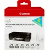 Image de Canon PGI-29 MBK/PBK/DGY/GY/LGY/CO Multipack - Pack de 6 - 36 ml - gris, gris clair, gris foncé, noir mat, photo noire, optimiseur de couleurs - original - réservoir d'encre - pour PIXMA PRO-1