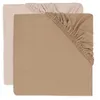 Image de Lot De 2 Draps Housses 40x80 Cm Jersey Wild Rose Et Biscuit - Jollein