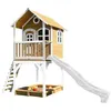 Image de AXI Maisonnette SARAH Brun Blanc avec toboggan Blanc et bac à sable