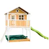 Image de Axi Maisonnette Marc Brun Blanc Avec Toboggan Vert Et Bac À Sable