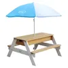 Image de AXI Table de pique-nique à sable et eau et parasol Marron et blanc