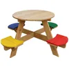 Image de Pragma Table De Pique Nique Ronde Pour Enfants En Bois  Table Ronde Enfant Pour Le Jardin Multicouleur Avec 4 Sièges - Axi Ufo