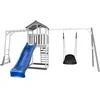 Image de Axi Structure De Jeu Beach Tower Gris Blanc Balancoire Nid Ovale Roxy Cadre Escalade Toboggan Bleu