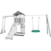 Image de Axi Structure De Jeu Beach Tower Cadre Escalade Et Balancoire Nid Summer Blanc Gris Toboggan Blanc