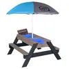 Image de AXI Table sable et eau NICK Anthracite avec parasol Bleu Gris 90x80x56cm