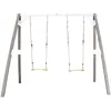 Image de Axi Portique Double 2 Balancoires En Bois Gris Blanc 160x254x207cm