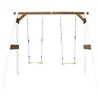 Image de Axi Portique Double 2 Balancoires En Bois Blanc Marron 160x254x207cm