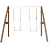 Image de Pragma Axi Portique Balançoire En Bois Double Marron/Blanc