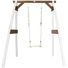 Image de Axi Portique Simple En Bois 1 Balançoire Blanc Marron 160x181x207cm