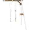 Image de Axi Portique Mural En Bois Blanc Marron 1 Balançoire 160x171x207cm