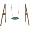 Image de Pragma Axi Portique En Bois Marron/Blanc Avec Balançoire - Siège Nid Rond