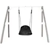 Image de Axi Portique En Bois Gris Blanc Avec Balançoire Siège Nid Ovale 160x254x207cm