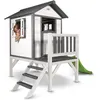 Image de AXI Maisonnette Lodge XL en bois Blanc gris toboggan Vert