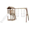Image de Pragma Axi Beach Tower With Double Swing Brown - Toboggan Blanc