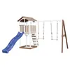 Image de AXI Beach Tower avec Balancoire Double Marron Blanc Bleu Toboggan